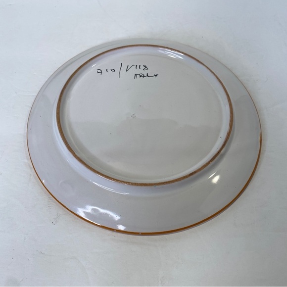 Handmade Handpainted Made in Italy Sunflower Plate Yellow & White A10/V118 - Picture 5 of 6